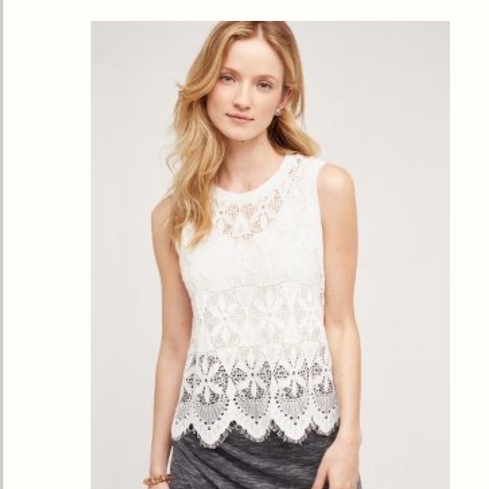 Delleta scalloped lace top